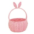 thumbnail image 6 of perfk Woven Basket Easter Decor Hand Basket for Baby Shower Party Favors Vegetable pink, 6 of 10