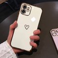 thumbnail image 1 of Electroplating Love Heart Mobile Phone Case for iPhone 13 Protective Case TPU Shockproof Mobile Phone Protective Case for iPhone 13, 1 of 7