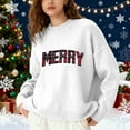 thumbnail image 2 of Fiaer Merry Christmas Womens Sweater Oversized Trendy Warm Knitted Pullover Long Sleeve Loose Fit Crew Neck Casual Xmas Tops White XL, 2 of 5