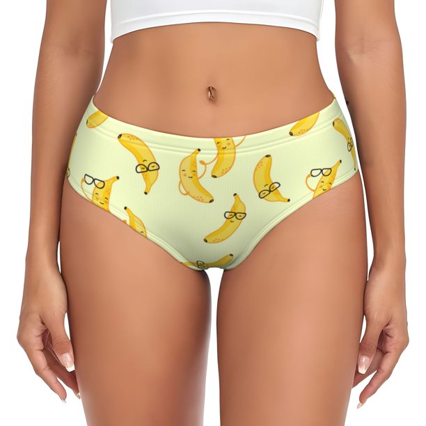 Fotbe Bananas Calzones Estampados para Mujer – Ropa Interior de Algodón, Cómoda, Suave y Elástica-Medium