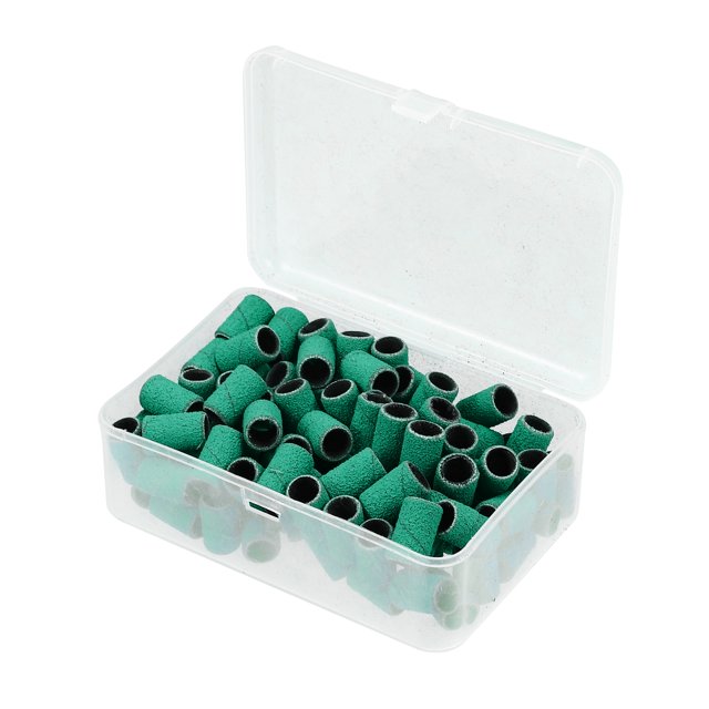gangas únicas 100 piezas 80 grano brocas para uñas bandas de lijado gel removedor de esmalte para herramientas eléctricas para uñas verde Unique Bargains lijadoras de tambor