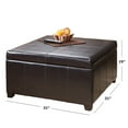 thumbnail image 5 of Pouf Carré Forrester Espresso en Cuir Reconstitué, 5 of 5