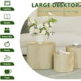 thumbnail image 5 of LAZZO Nesting Round Coffee Table Set of 3, Modern Wooden Accent Side Table, Space-Saving Table for Living Room Bedroom, Natural Wood Color, 5 of 7