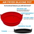 thumbnail image 2 of Jinsinto 2 Pieces Large Air Fryer Accessories, Collapsible Silicone Basket for Accessories for Air Fryer, Microwave, Cake Pan, Steamer, etc (Red + Black), 2 of 5
