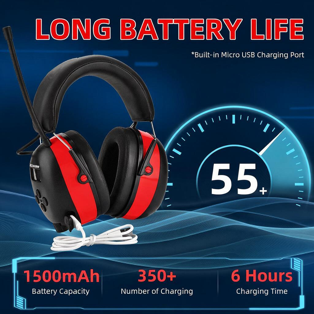 ZOHAN Bluetooth Hearing Protection Earmuffs, 31 dB SNR photo 7