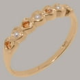 thumbnail image 2 of LBG British Made 10k Rose Gold Cultured Pearl & Citrine Womens Eternity Ring - 33 size options - Size 8.75, 2 of 9