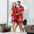 thumbnail image 3 of WTXUE Pajama Set Men | Bath Robe Matching Pajamas for Couples Nightgown Sleeve Unisex Cardigan Imitation Andsummer Short Thin | 1 Piece XL, 3 of 9