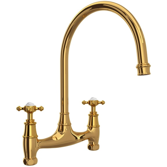 Perrin And Rowe U.4790X-2 Georgian Era 1.8 GPM Widespread Bridge Kitchen Faucet - Brass
