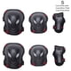 thumbnail image 1 of Soidarity 6 unids/set Kit de patinaje Skateboarding ciclismo rodillera muñequera codera conjunto Ropa Deportiva, Zapatos negro rojo S, 1 of 6