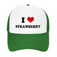thumbnail image 2 of I Heart Strawberry Love Food Funny Trucker Hat Baseball Cap Unisex Green, 2 of 5