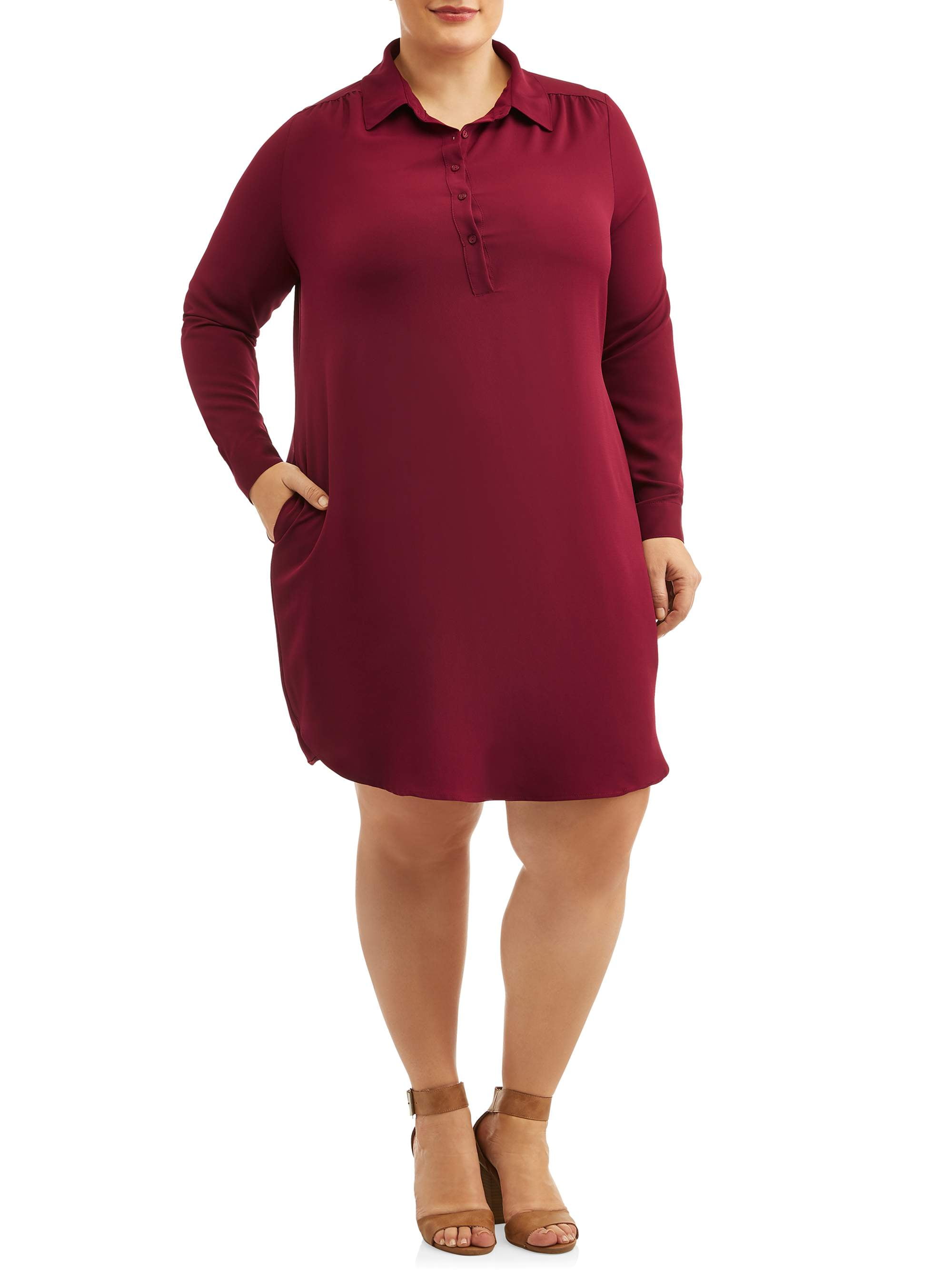 collared shirt dress plus size