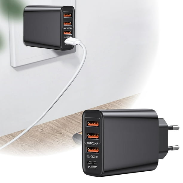 Adaptador de corriente USB para viaje Cargador de teléfono móvil Enchufe internacional europeo para iPhone