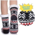 thumbnail image 6 of Minzimin Kids Boys Girls Slipper Socks Cute Animal Fuzzy Winter Warm Fleece Lining Christmas Socks With Grippers, 6 of 6