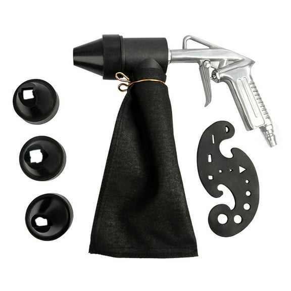 6PCS Pneumatic Sandblasting Machine Set Handheld Sand Blasting Machine with 450ml Sandblasting Bag Sand Blasting Tool for Rust Removal/ Sandblasting/Polishing/Refurbishing
