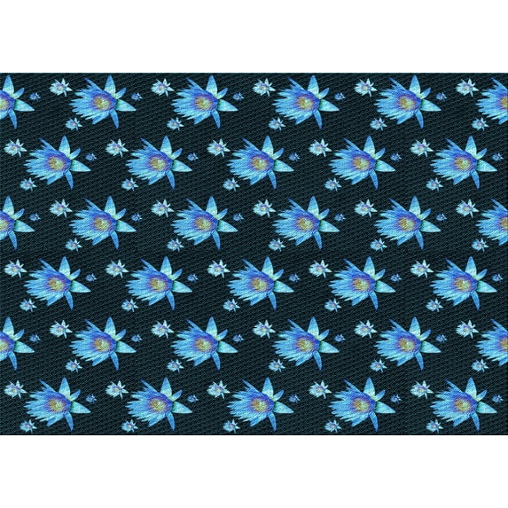 Ahgly Company Indoor Rectangle Patterned Blue Ivy Blue Area Rugs, 6' x 9'