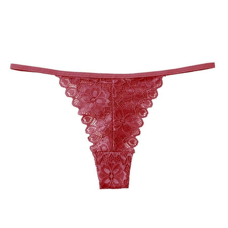 

Low Rise Cotton Crotch T-Shape Lady Panties Crochet Lace Hollow Out G-String Thong