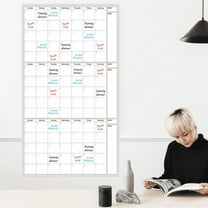 Clearance! Vertical Three Month Laminated jumbo Wall Calendar, 48 x 32in, Huge quarterly Laminated Erasable White Board, Giant 90 day Family Whiteboard Schedule Planner, Large Multi Month Reusable