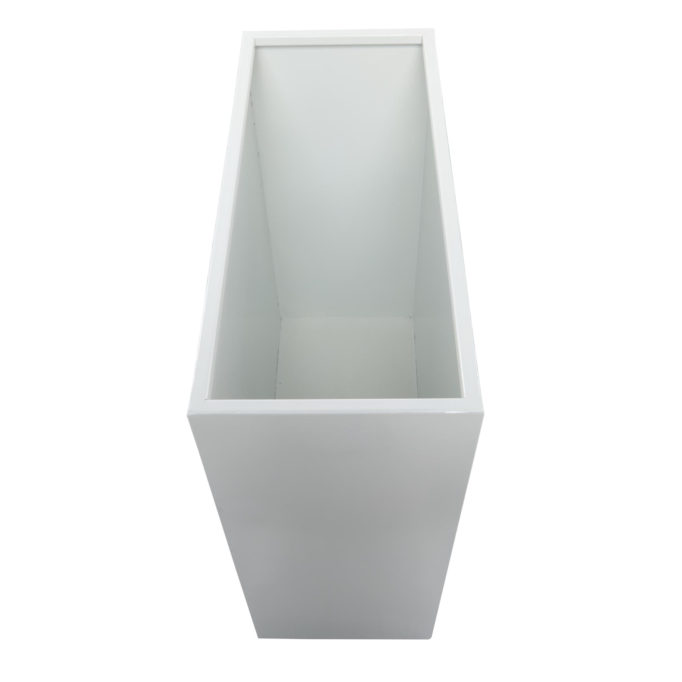 DecMode White Metal Rectangular Indoor Outdoor Planter, Set of 2 28", 24"H
