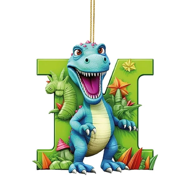 Adorno Acrílico Con Forma Letra M Dinosaurio para Navidad Coche Plano 2D