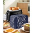 thumbnail image 4 of Japanese Toaster Cover 2 Slice, Small Kitchen Appliance Covers, Navy Blue Country Flowers Leaves Aesthetic Toaster Oven Cover with Loop, Bread Machine Cover Polyester Dust Cover Protection, 4 of 4