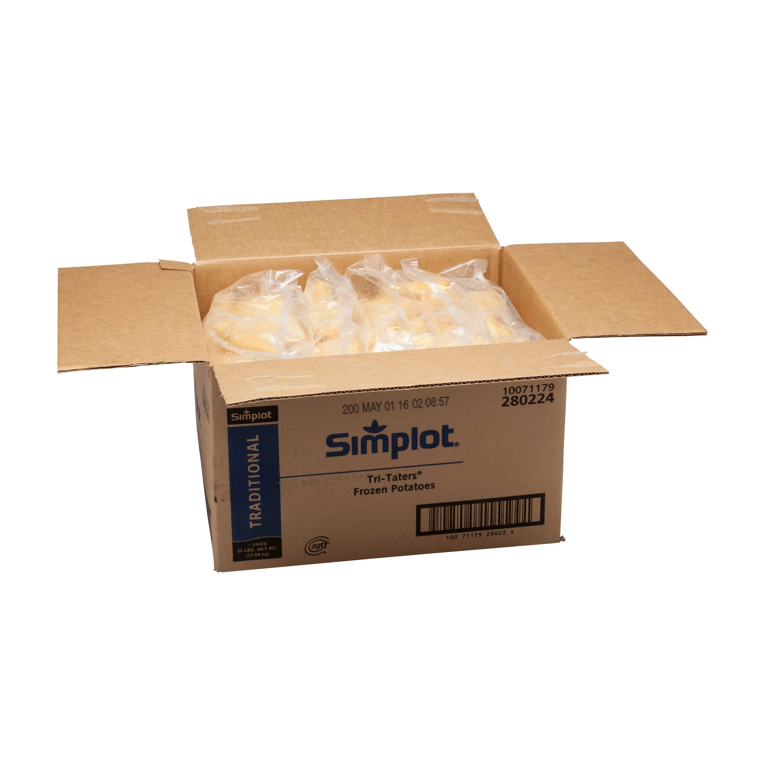 Simplot Triangular Taters, 5 Pound - 6 per case.