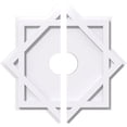 thumbnail image 1 of Ekena Millwork CMP22AL2-04000 22 in. OD x 4 in. ID Square Axel Architectural Grade PVC Contemporary Ceiling Medallion - 2 Piece, 1 of 1