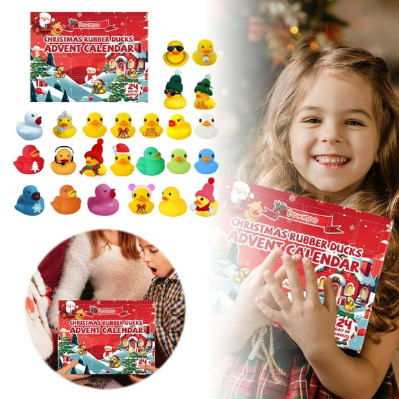 Advent Calendar 2025 for Adults - 24 Days Countdown with Rubber Surprise Toys, Fun Christmas Desk Decor, Holiday Stress Relief & Collectible Gift