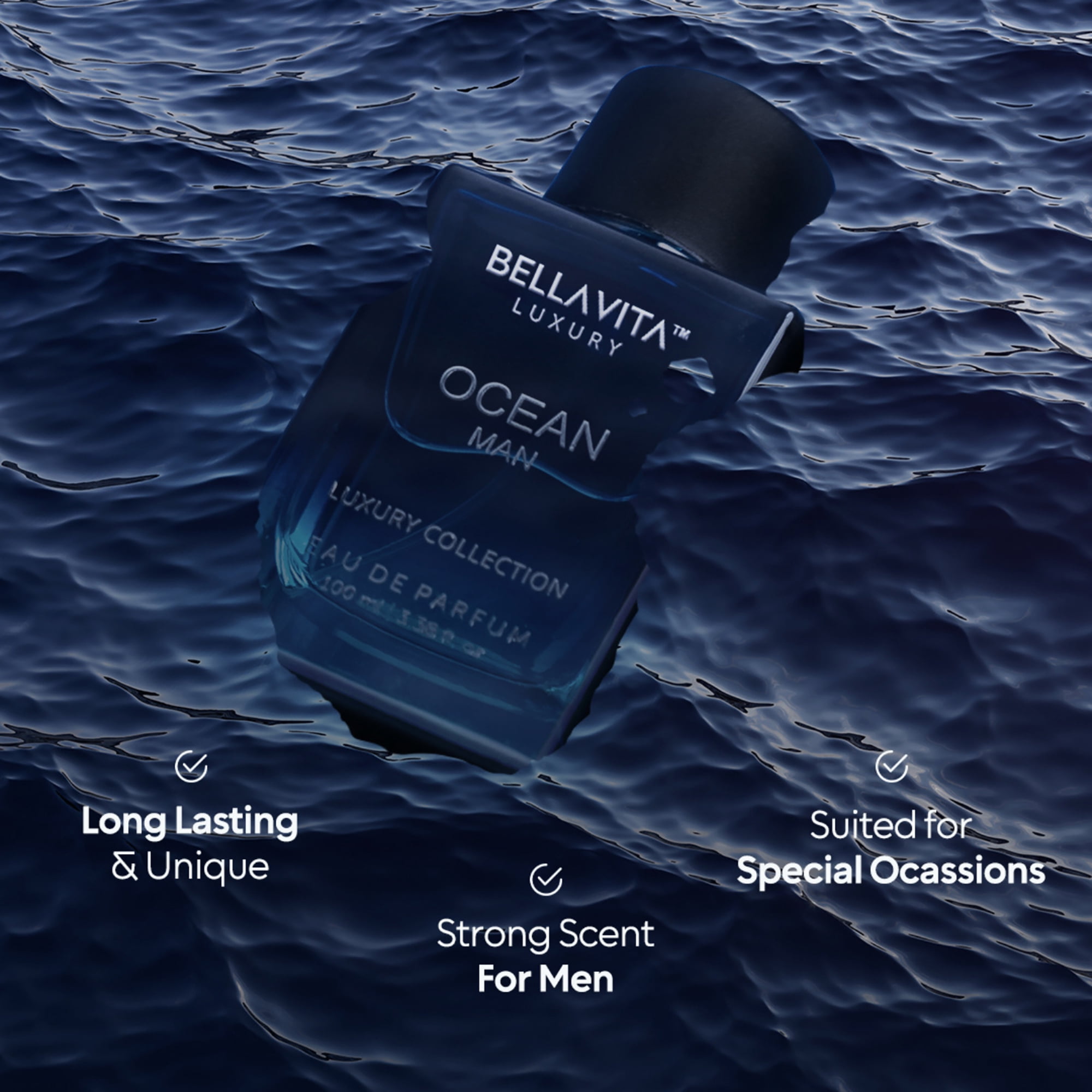 BELLAVITA OCEAN Man, Mens Cologne, 3.38 oz EDP Spray