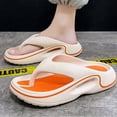 thumbnail image 5 of Clossjun Mens Comfortable Summer Flip Flops With Thick Soles Non-Slip Lightweight Fashion Casual Sandals Arch Support Shower Shoes 37, 5 of 6