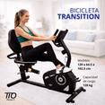 thumbnail image 3 of Bicicleta Reclinada Magnetica TIO Transition 8 Niveles de Resistencia y Sensor de Pulso Monitor y Respaldo Bicicleta Estática para Ejercicio en Casa Cardio Fitness, 3 of 7