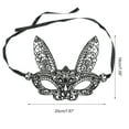 thumbnail image 2 of Unique Bargains 1 Pc Lace Long-Ear Bunny Half Face Party Mask for Masquerade Party Black Lace, 2 of 5