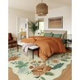 thumbnail image 3 of Moynesa 6'x9' Floral Washable Area Rugs, 6x9ft Soft Bedroom Large Rug for Living Room Ultra-Thin Non Slip Dining Room Rug, Stain Resistant Boho Rugs Easy Clean Throw Carpet for Office,Beige, 3 of 7