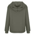 thumbnail image 5 of Leesechin Women's Long Sleeved Solid Color Loose Zippered V-neck Extra Long Hoodie Pullover Sweatshirts, 5 of 5