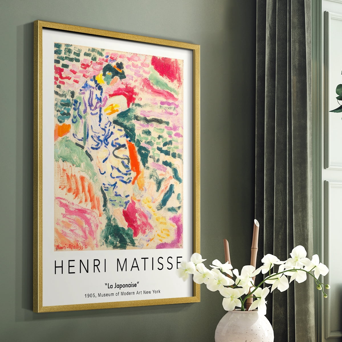 Matisse CLXXXI Framed Print in Gold Solid Wood 16 x 20 Framed Print