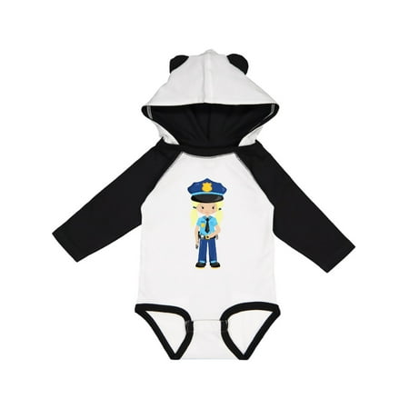 

Inktastic Cute Girl Police Girl Blonde Hair Police Uniform Gift Baby Girl Long Sleeve Bodysuit