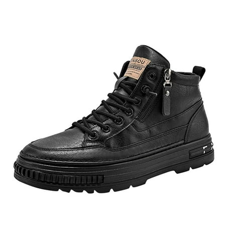 

ZHAGHMIN Boots Men Shoes Small White Shoes High Top Retro Board Shoes Students Fashionable Thick Soled Sneakers Womens Wide Width Boots For Support Leather Boots For Women Booties With Buckle W