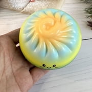 Dumpling Squishies Mystery Box, Colorful Glitter Steamed Bun Stress Ball, Soft Sensory Fidget Toy with Steamer for Kids & Adults, Stocking Stuffer