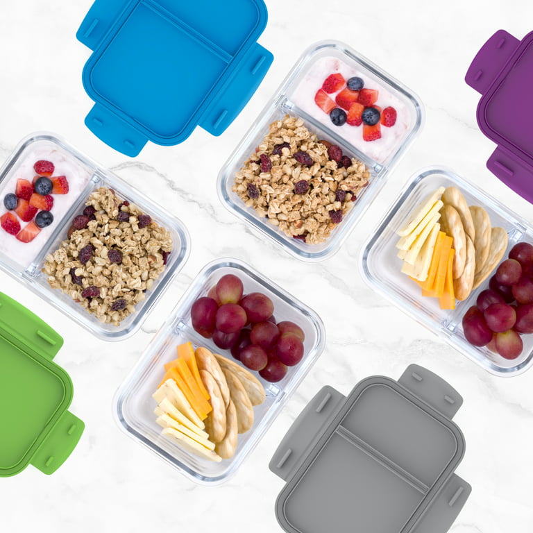 Bentgo Glass Snack 2-Compartment Bento-Style Glass Food Storage for Snacks  and Small Meals  Ideal for Meal Prep, Leftovers, and Portion Control –  FDA-Approved, BPA-Free, Food-Safe Materials 