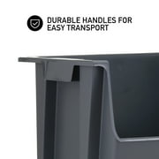 Mighty Tuff Garage Stacking Storage Bin, Plastic, Gray