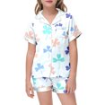 thumbnail image 4 of Pajama Set for Girls 2PC St. Patrick's Day Lapel Button up Kids Loungewear Boys Sleepwear 2 Piece Outfits Z26-White 10-11 Years, 4 of 4