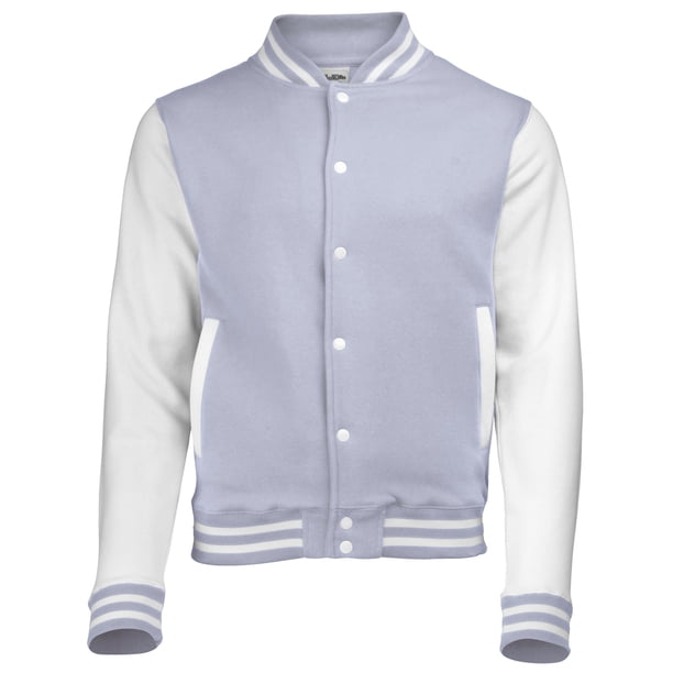 Awdis - Sudadera Modelo Varsity/Equipo Universitario (Gris jaspeado/ Blanco)