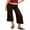 Dark Brown, variant on LMLYSoH Women’s Wide Leg Capri Pants Fold Over Waist Loose Cropped Pants