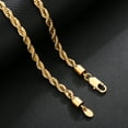thumbnail image 3 of KRKC&CO 6mm Stainless Steel Twist Rope Chain Necklace for Men, 18K Gold Plated Chain Mens Jewelry 20in, 3 of 8