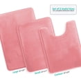 thumbnail image 3 of Juego de alfombras de baño Clara Clark Velvet, espuma viscoelástica, rosa, 3 of 9