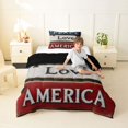 thumbnail image 4 of Manfei Peace Love America Twin Comforter Sets,Vintage Farmhouse Bedding Set,White Red,Black Reversible,2 Pieces,1 Comforter and 1 Pillowcase, 4 of 7