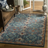 SAFAVIEH Heritage Petrina Floral Wool Area Rug, Blue/Multi, 3' x 5'