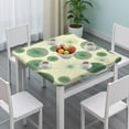 thumbnail image 3 of Green Tie Dye Fan Pattern Square Fitted Tablecloth with Elastic Edge,Square Table Cover,Washable Elastic Table Cover for Home Kitchen Party Decor 34"x34", 3 of 6