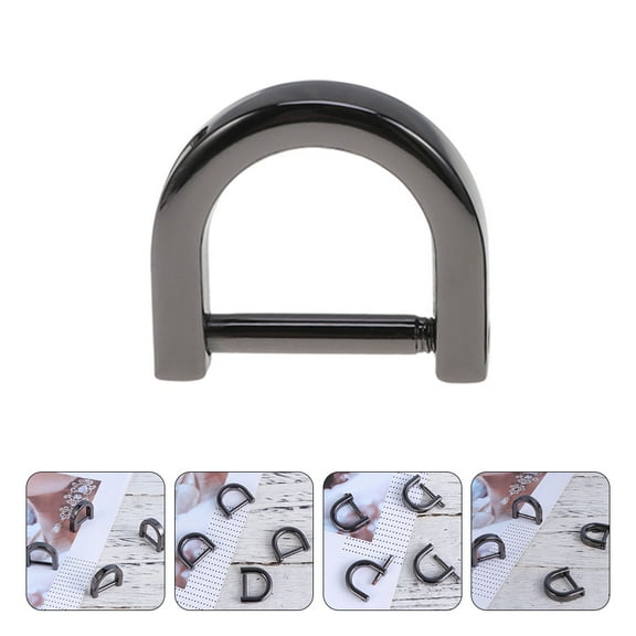 Masteelf 10 PCS Replacement Purse Clips D-shaped Buckle Handbag Clip 0.5X2X2.2CM Black