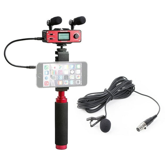 Saramonic Smartphone Audio/Video Masters Kit for Including XLR Lavalier Microphone, Dual Stereo Mics, Audio Mixer, & Stablizing Rig for Apple iPhone 5, 5S, 6, 6S, 7, Plus, Samsung Galaxy, Note & More