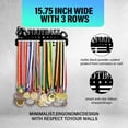 thumbnail image 3 of 1Set Football Theme Medal Display Holder Wall Mounted Tiered Medal Rack Medal Hanger Holder Personalized Ribbon Display Rack Hooks for Living Room Bedroom Gym Stadium, 3 of 8